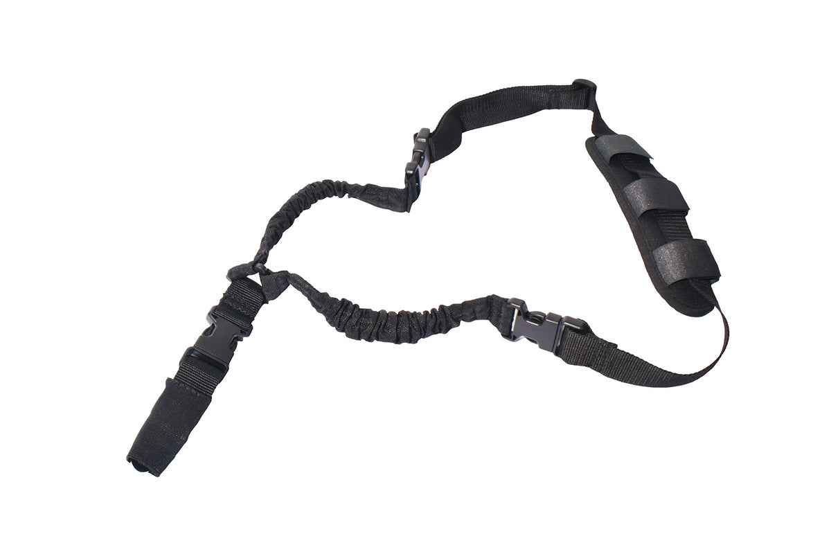 Rukx Gear Tactical Single Point Sling Black Adjustable Bungee Nylon ATICT1PSB