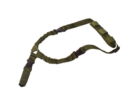 Rukx Gear Tactical Single Point Sling Green Adjustable Bungee Nylon ATICT1PSG