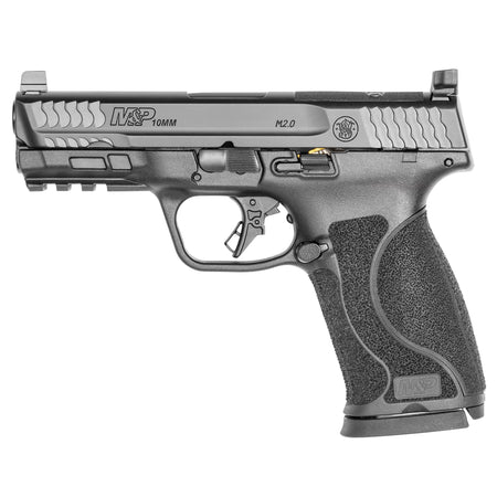 Smith & Wesson 13389 M&P M2.0 Full Size 10mm Auto 15+1, 4" Black Armornite Stainless Steel Barrel, Optic Cut/Serrated Stainless Steel Slide, Matte Black Polymer Frame w/Picatinny Rail