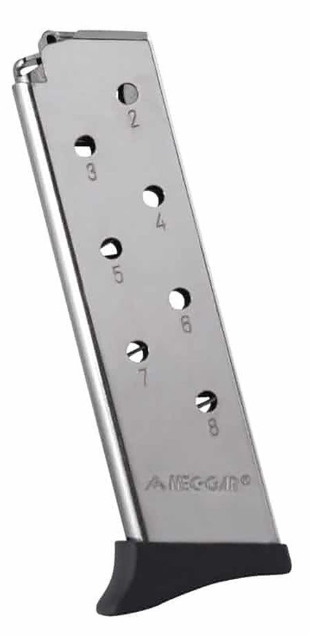 Mec-Gar 8rd 380 ACP Nickel Detachable Finger Rest Magazine for Bersa Thunder