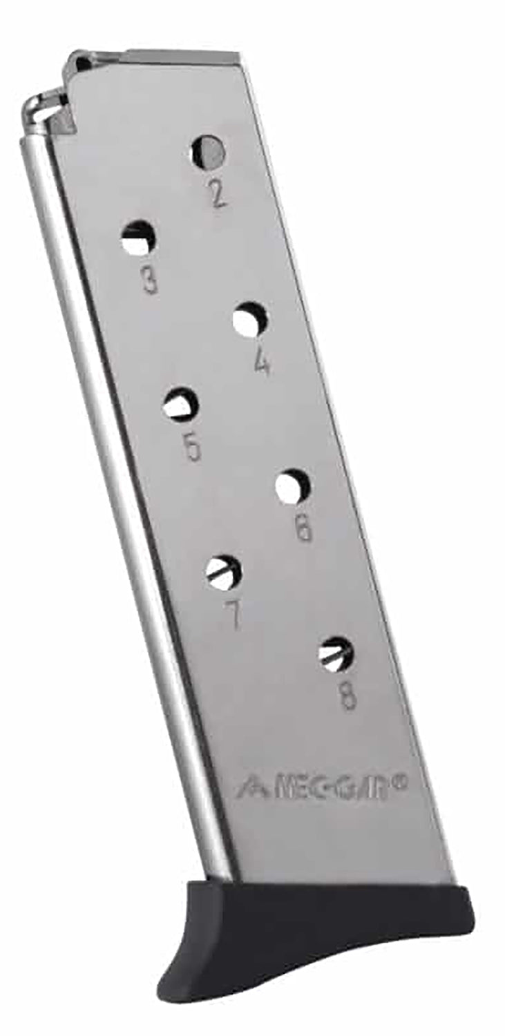 Mec-Gar 8rd 380 ACP Nickel Detachable Finger Rest Magazine for Bersa Thunder