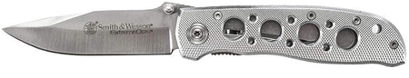 Smith & Wesson Extreme Ops CK105HCP 3.22" Folding Plain Drop Point Stainless Blade Silver Aluminum Handle