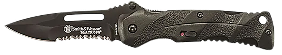 Smith & Wesson Black Ops SWBLOP2BSCP Assisted Opening Folding Knife 3.40" Partially Serrated 4034 SS Blade