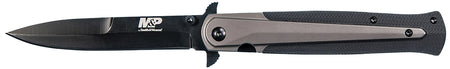 Smith & Wesson M&P Tactical Stiletto 1085899 Folding Knife 4" Spear Point SS Blade Black and FDE FRN Handle