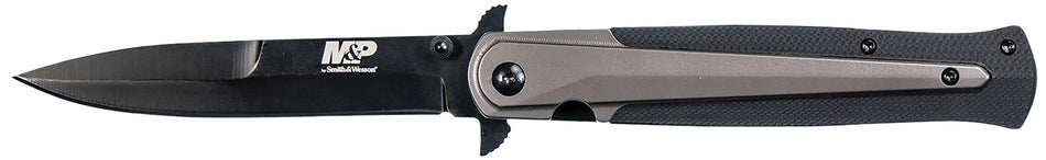 Smith & Wesson M&P Tactical Stiletto 1085899 Folding Knife 4" Spear Point SS Blade Black and FDE FRN Handle