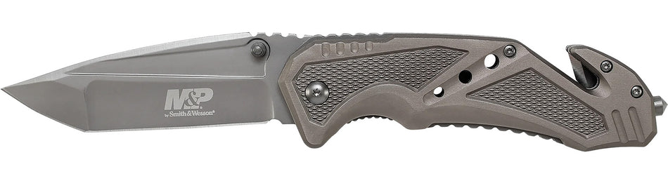 Smith & Wesson M&P Rescue SWP11GCP Folding Tanto Knife 3.79" Stainless Steel Blade Aluminum Handle Glass Breaker