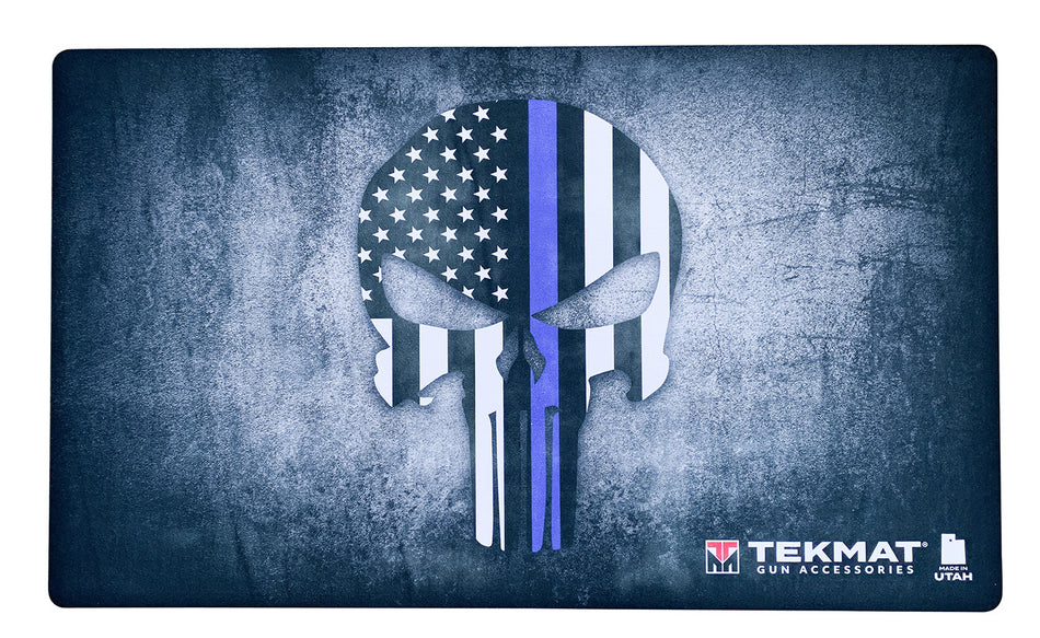 TekMat Blue Line Punisher Novelty Door Mat Rubber 25" x 42" Multi Color