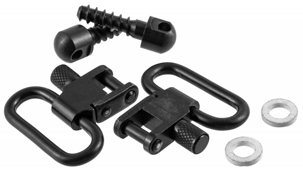 Blackhawk Lok-Down 1" Blued Swivel Set with Wood Screws 70SW04BK