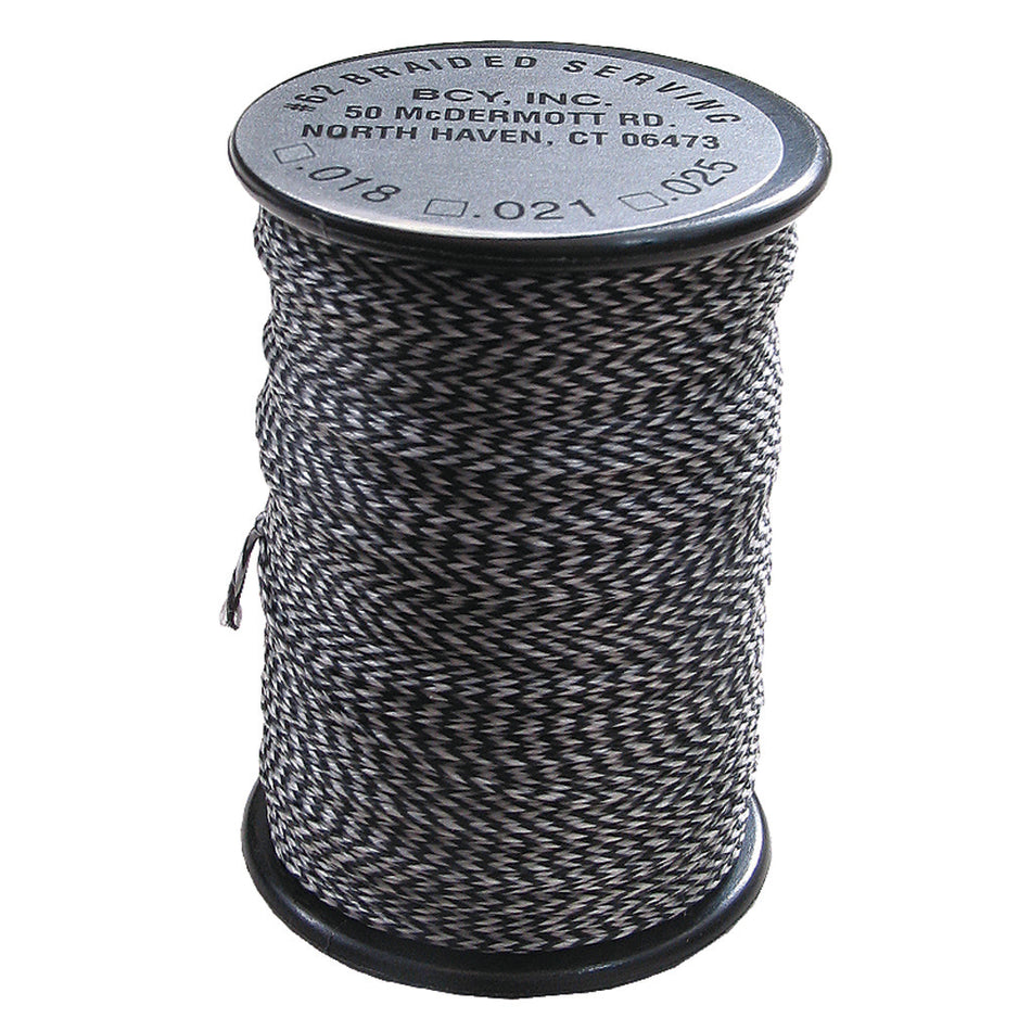 BCY 62 Braided Bowstring Center Serving Black/White .018in. 100 yd.
