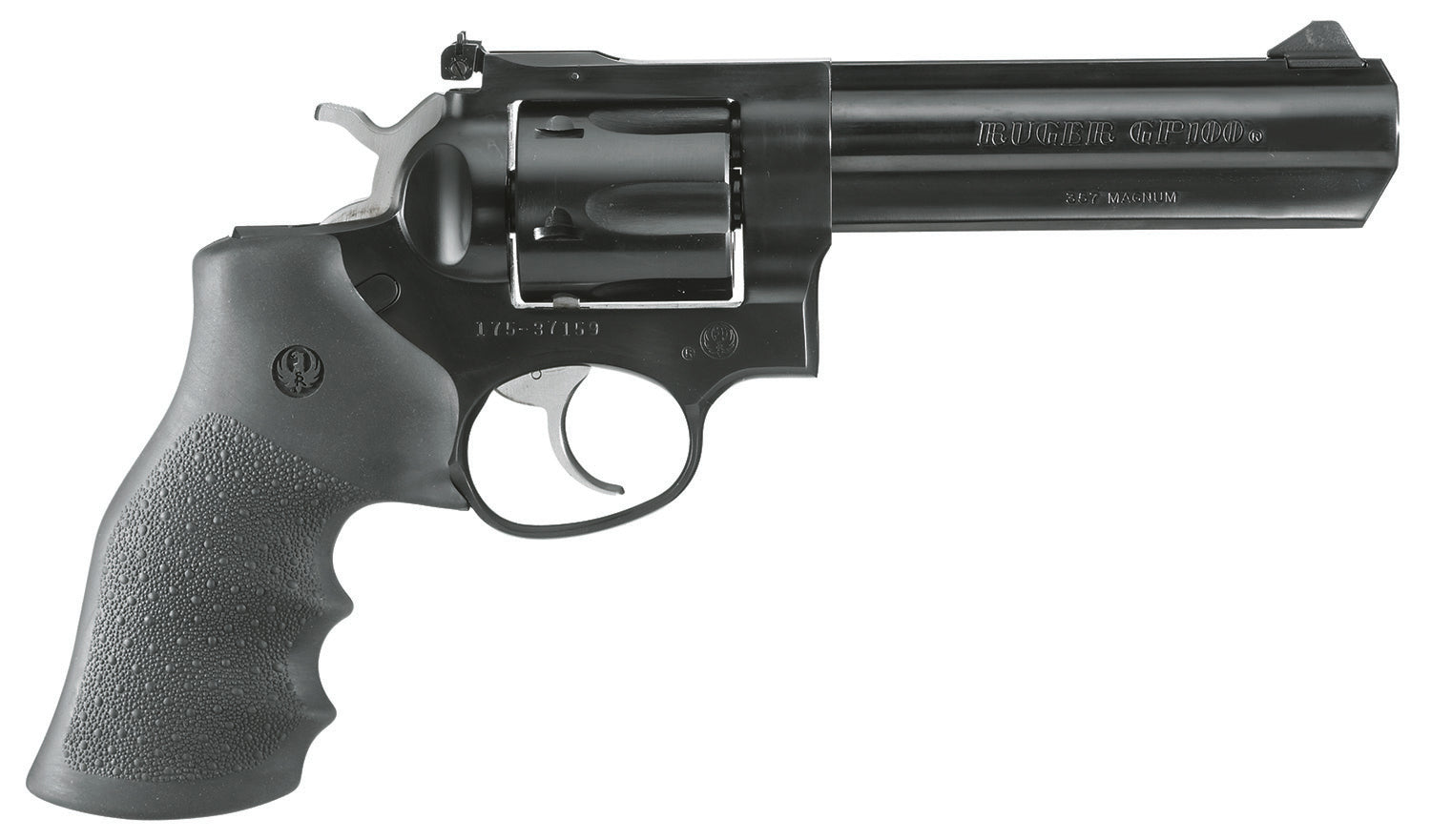 Ruger 1756 GP100 Sports South Exclusive 357 Mag 6 Shot 5" Blued Full Lug Steel Barrel, Blued Cylinder Blued Steel Frame, Black Finger Grooved Rubber Grip, Transfer Bar Safety, Exposed Hammer