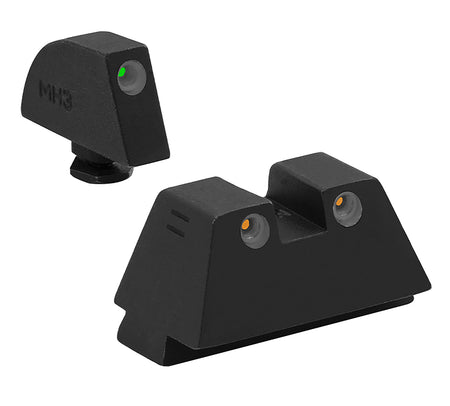 Meprolight 102243391 Tru-Dot Tritium Sight Set Green Front/Orange Rear White Outline Glock Standard Frame