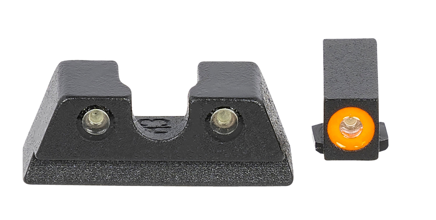 Meprolight 402203131 Hyper-Bright Tritium Night Sights Green/Orange Outline - Glock Slimline 42/43
