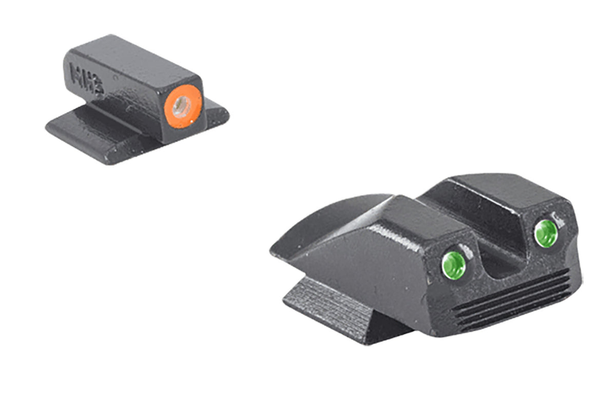 Meprolight 412293131 Hyper-Bright Tritium Sight Green Rear/Orange Front Black Frame Kimber 1911 Micro