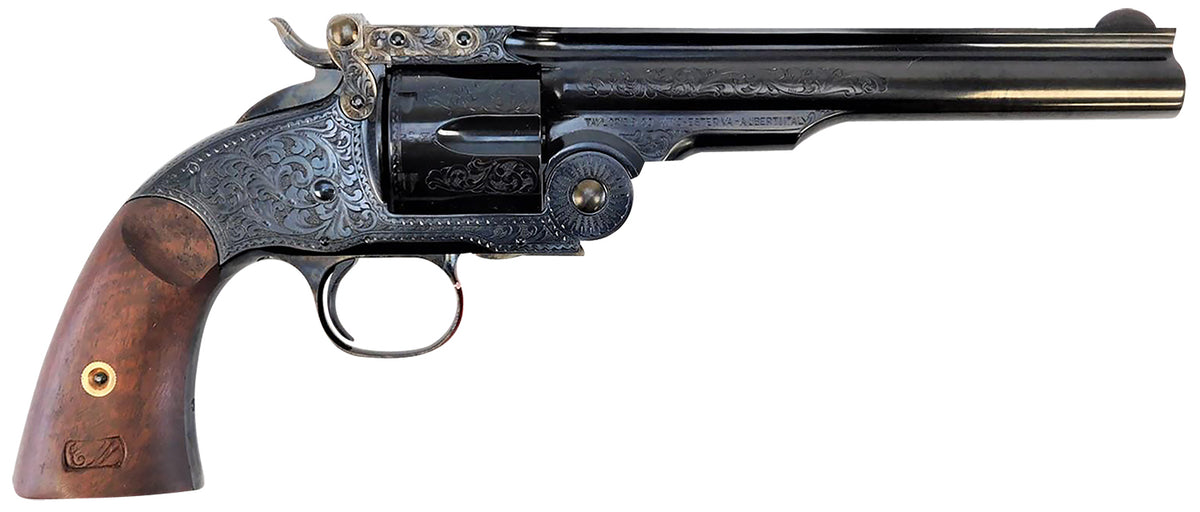Taylors & Company Top Break Schofield .45 Colt Revolver, 6rd, 7" Blued Steel, Walnut Grip