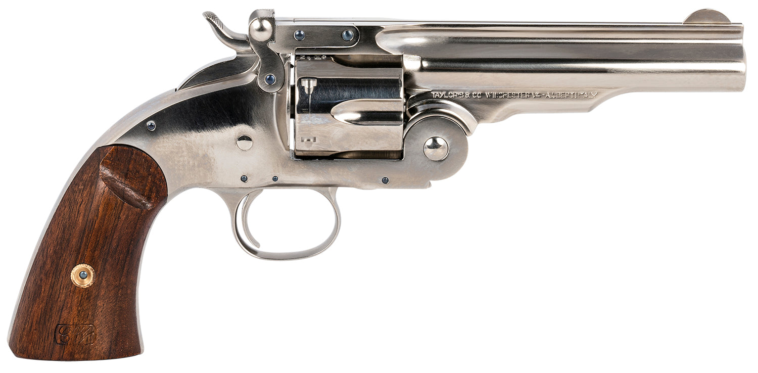 Taylor's & Company Schofield Top Break .45 Colt Revolver, 5" Nickel-Plated Finish