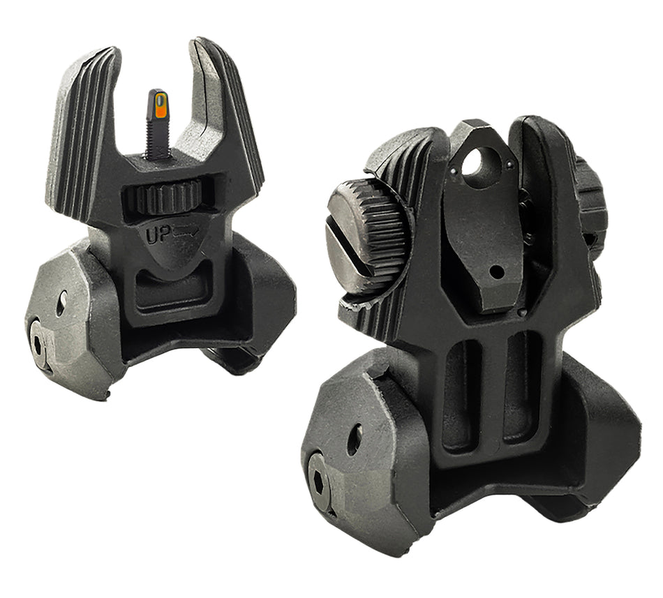 Meprolight 403220 FRBS Black AR-15 Flip-Up Tritium Backup Sight Set Orange Front/Green Rear