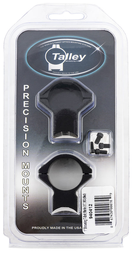Talley 940412 Browning T-Bolt 1-Inch Tube Scope Ring/Mount Combo Black Anodized Aluminum Medium 0 MOA