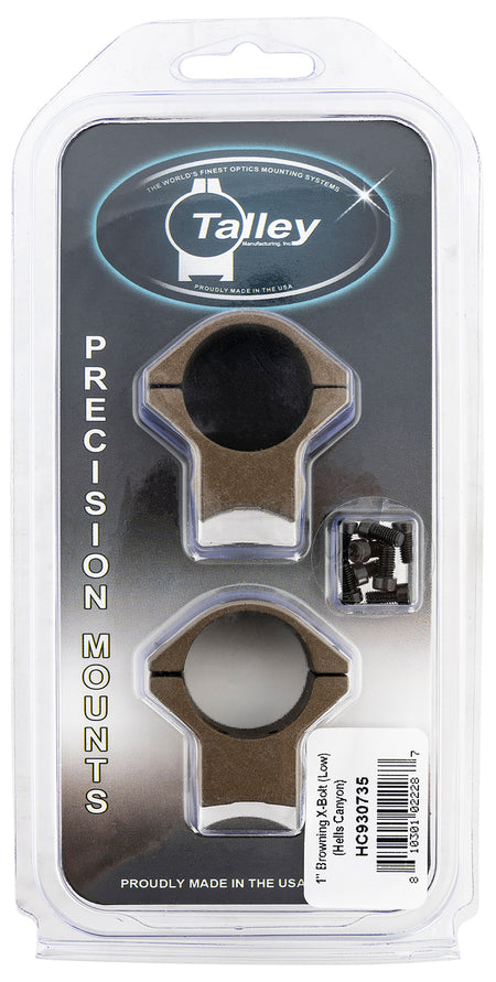 Talley HC930735 Browning X-Bolt 1-Inch Tube Scope Ring/Mount Combo Burnt Bronze Low Rings 0 MOA