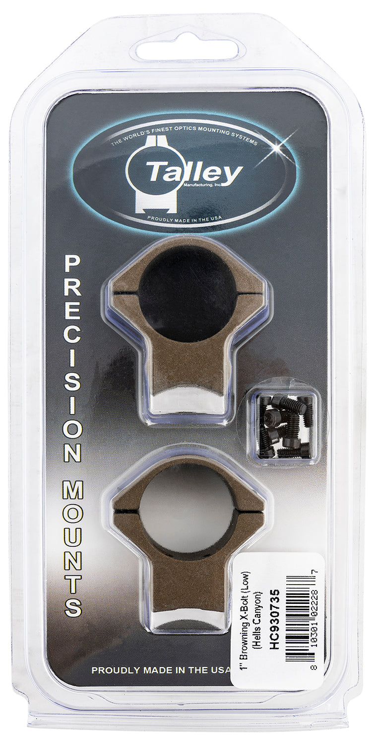 Talley HC930735 Browning X-Bolt 1-Inch Tube Scope Ring/Mount Combo Burnt Bronze Low Rings 0 MOA