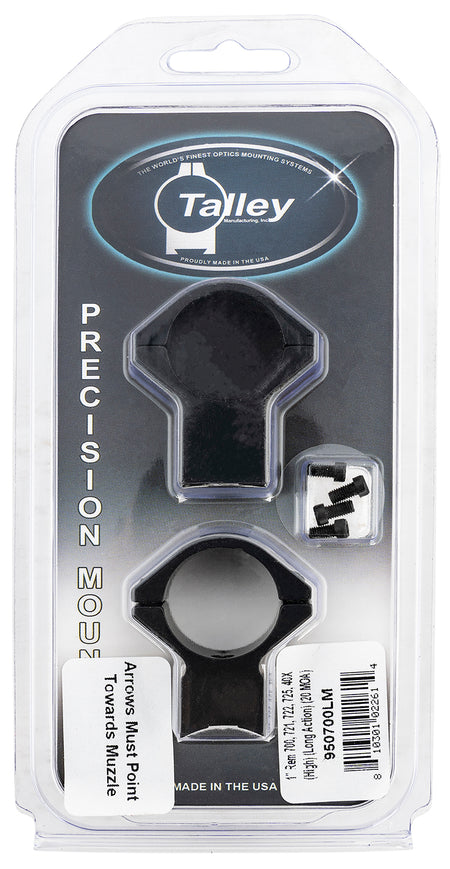Talley 950700LM Remington 700 Scope Ring and Base Combo 1-Inch Tube High Rings Long Action 20 MOA Black