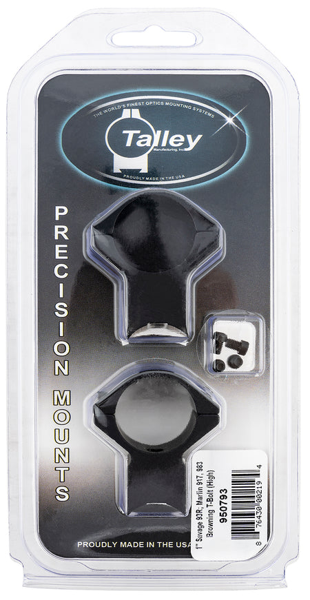 Talley 950793 One-Piece Scope Ring Base Combo Savage 93R Mark II 1 Inch Tube High Rings Black