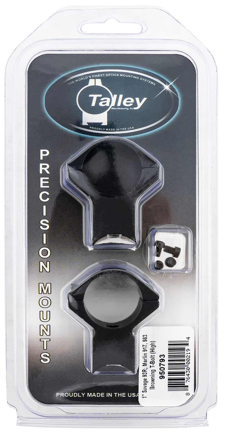 Talley 950793 One-Piece Scope Ring Base Combo Savage 93R Mark II 1 Inch Tube High Rings Black