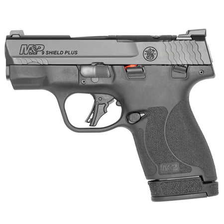 Smith & Wesson 13536 M&P Shield Plus Micro-Compact Frame 9mm Luger 13+1, 3.10" Black Armornite Steel Barrel & Optic Cut/Serrated Stainless Steel Slide, Matte Black Polymer Frame, Thumb Safety