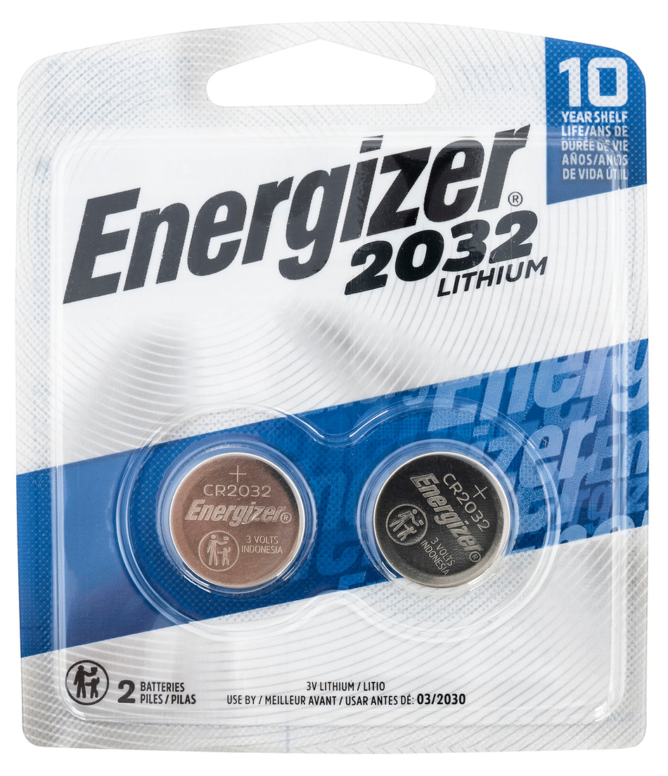 Energizer CR2032 Lithium Battery 3.0V 235mAh 2032BP2 2-Pack