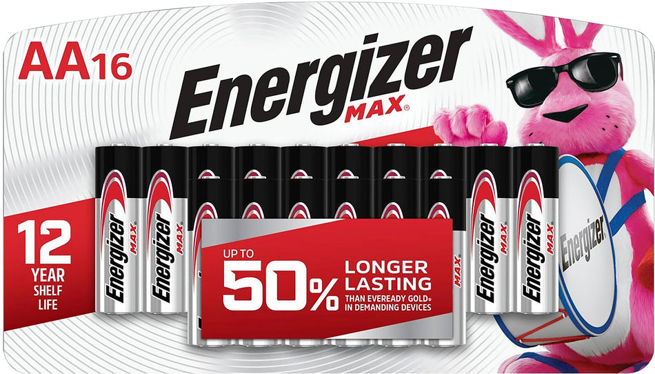 Energizer MAX AA Batteries E91LP16 1.5V Alkaline 16-Count