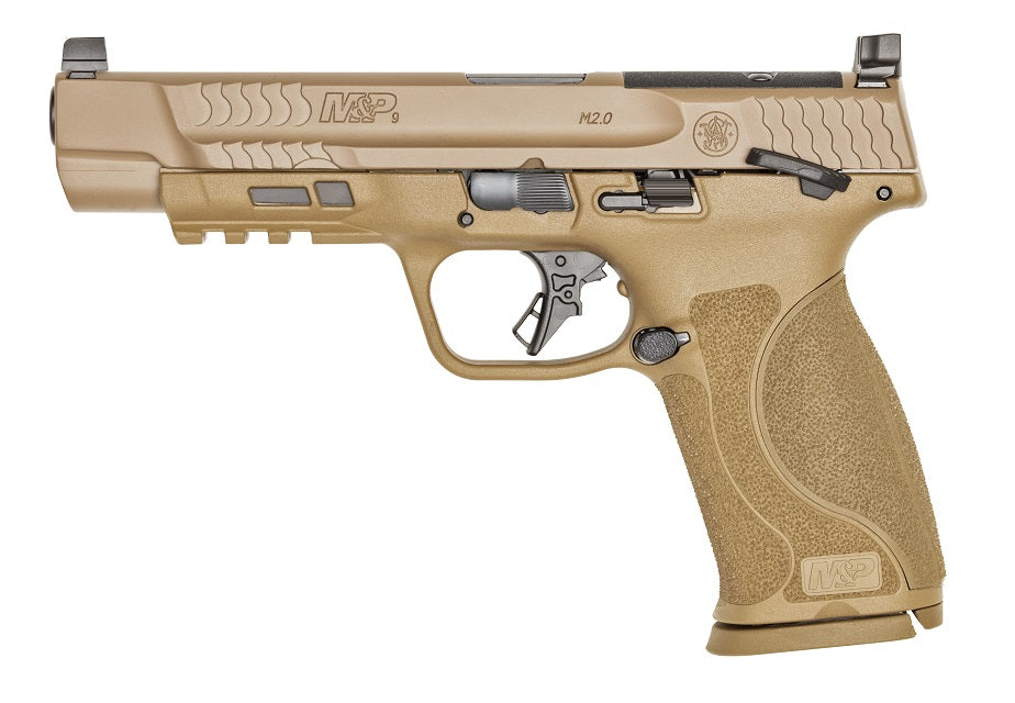 Smith & Wesson M&P M2.0 Full Size 9mm Luger 17+1, 5" Barrel, FDE Optic Ready Slide & Polymer Frame w/Picatinny Rail (Model 13569)