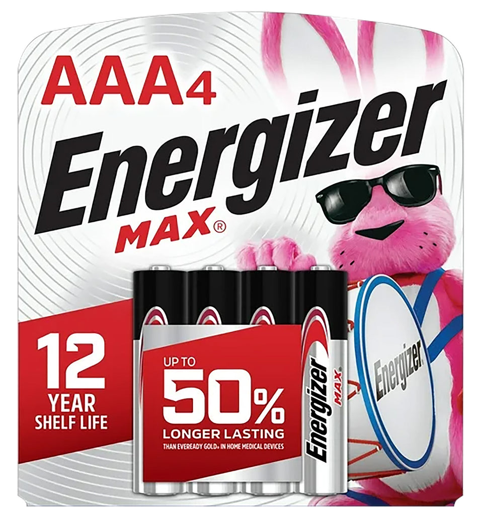 Energizer MAX AAA Batteries E92BP4 1.5V Alkaline 4-Count