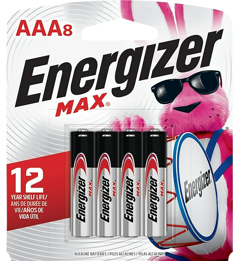 Energizer MAX AAA Batteries E92MP8 1.5V Alkaline 8-Count