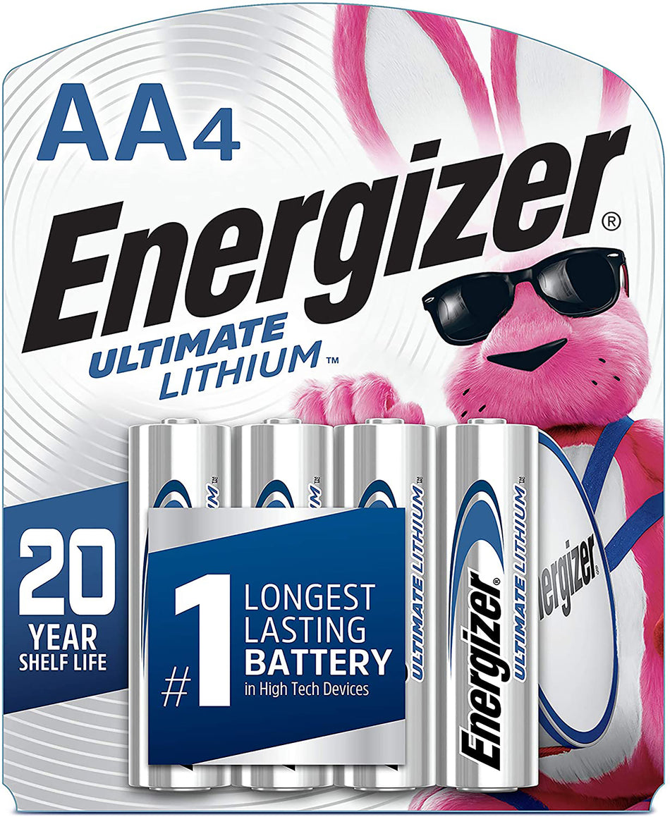 Energizer Ultimate Lithium AA Batteries L91SBP4H3 1.5V 4-Count
