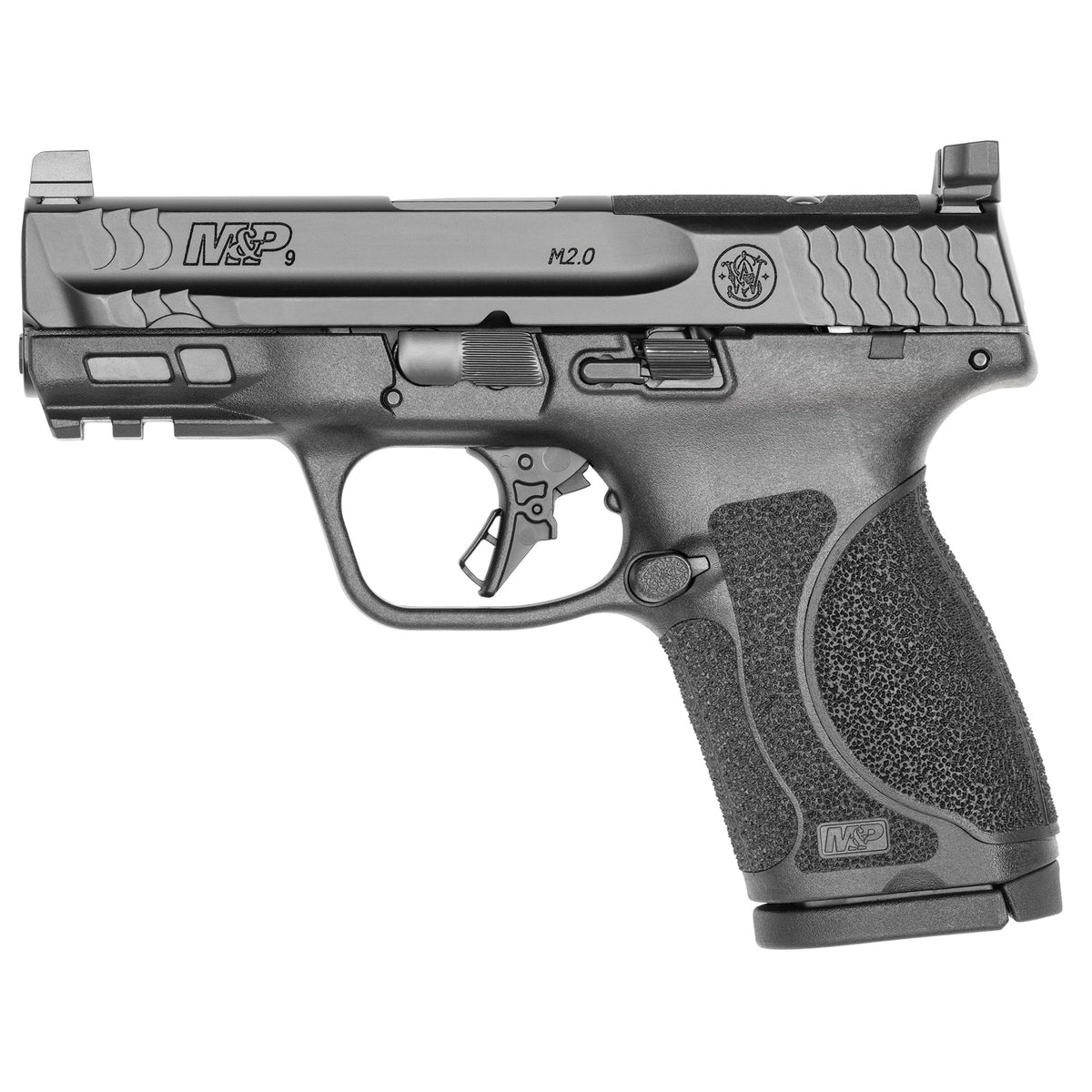 Smith & Wesson M&P M2.0 Compact 9mm Luger 15+1 3.6" Barrel, Optic Cut Slide, Matte Black Polymer Frame with Picatinny Rail (Model 13571)