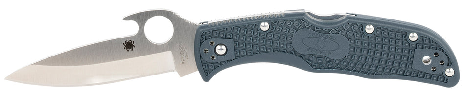 Spyderco C243PGYW Endela LW 3.41" Plain Clip Point VG-10 SS Blade Blue-Gray FRN Handle with Pocket Clip