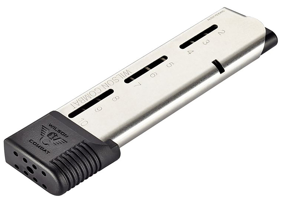 Wilson Combat 50045FS10 10rd 1911 Elite Tactical .45 ACP Magazine Extended Floorplate Stainless