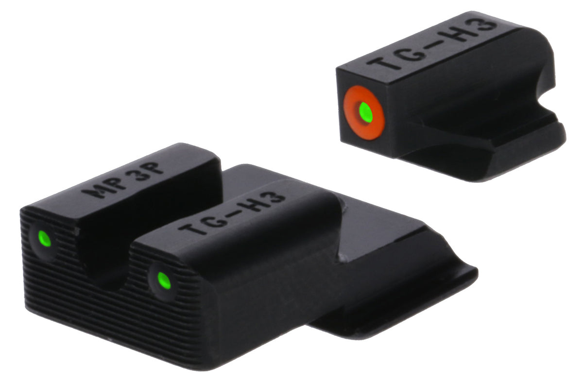 TruGlo TGTG231MP4C Tritium Pro Green Tritium Orange Outline Front Sight & Green Tritium Rear Sight Set