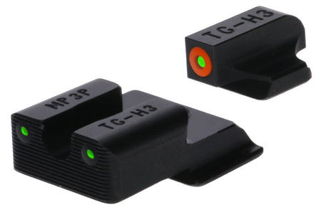 TruGlo TGTG231MP4C Tritium Pro Green Tritium Orange Outline Front Sight & Green Tritium Rear Sight Set