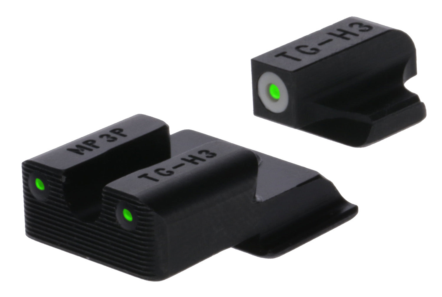 TruGlo Tritium Pro TGTG231MP4W White Outline Front Sight Green Tritium Rear Sight Set