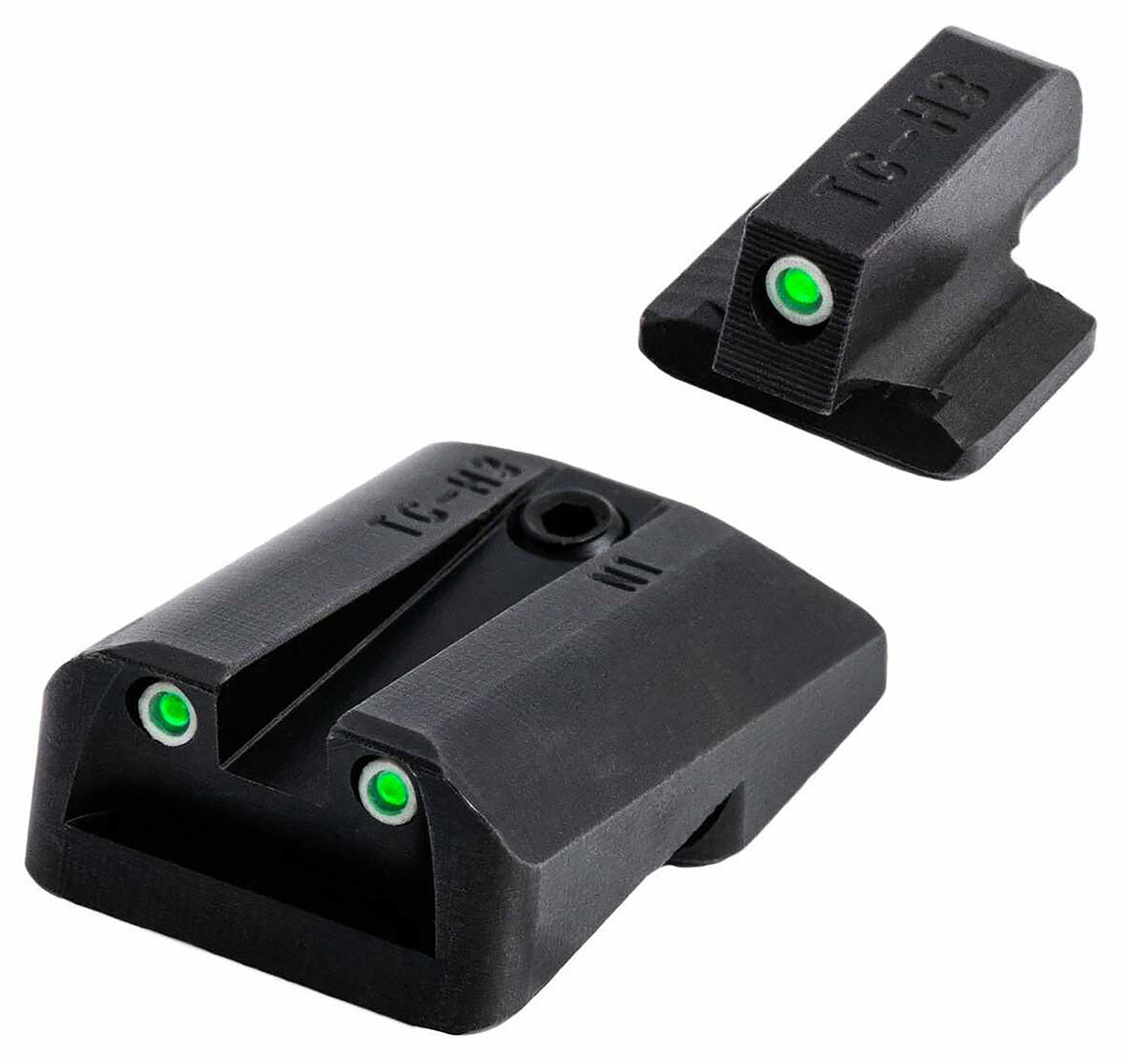 TruGlo Tritium Pro TGTG231F3W White Outline Front Sight with Green Tritium Rear Night Sight