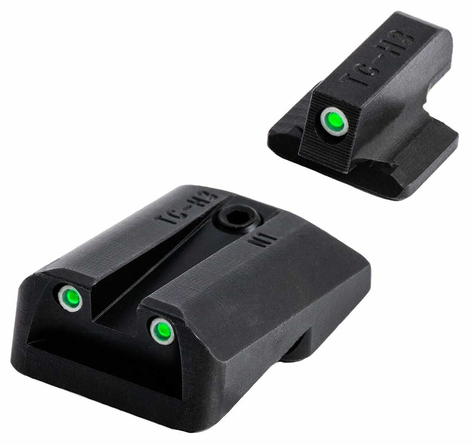 TruGlo Tritium Pro TGTG231F3W White Outline Front Sight with Green Tritium Rear Night Sight