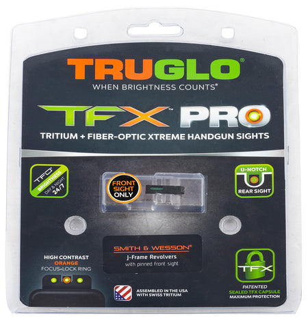 TruGlo TFX Pro TGTG13SJ1PC Green Tritium Fiber Optic Front Sight with Orange Outline