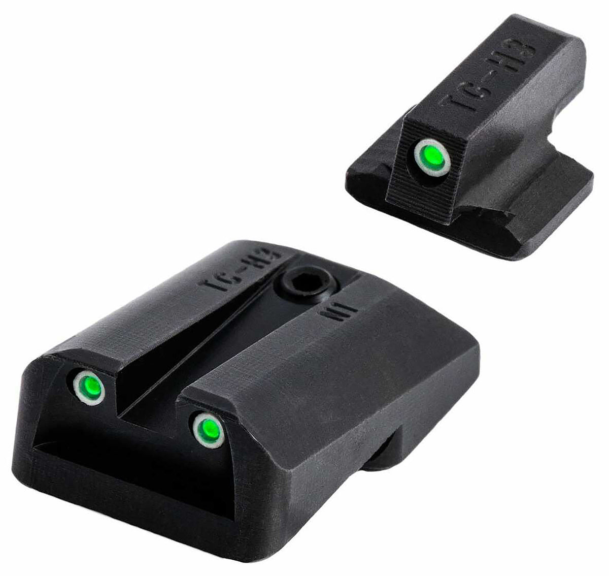 TruGlo TGTG231Z2W Tritium Pro Green Tritium White Outline Night Sight Front and Rear Set