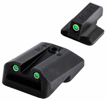 TruGlo TGTG231Z2W Tritium Pro Green Tritium White Outline Night Sight Front and Rear Set