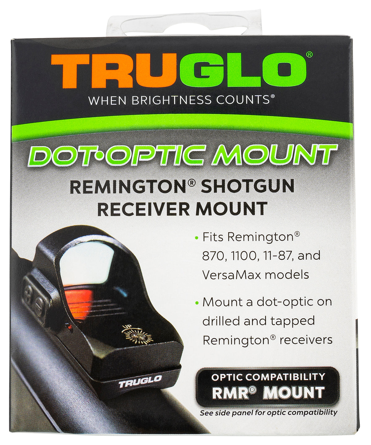 TruGlo TGTG8955R2 Black Shotgun Receiver Mount for Red Dot Optics Remington Trijicon RMR