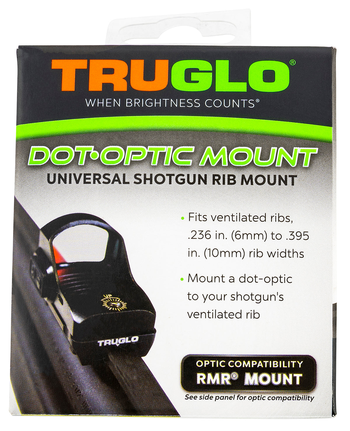 TruGlo Universal Shotgun Ventilated Rib Red Dot Mount for Trijicon RMR - Black