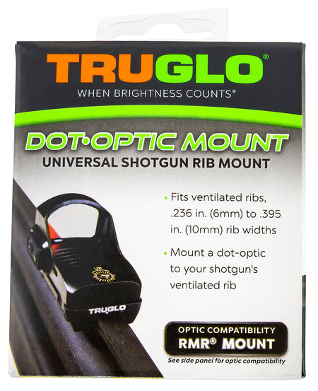 TruGlo Universal Shotgun Ventilated Rib Red Dot Mount for Trijicon RMR - Black