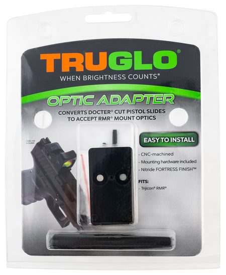 TruGlo TG8952C Pistol Optic Adapter Converts Docter Cut Slide to Trijicon RMR Mount