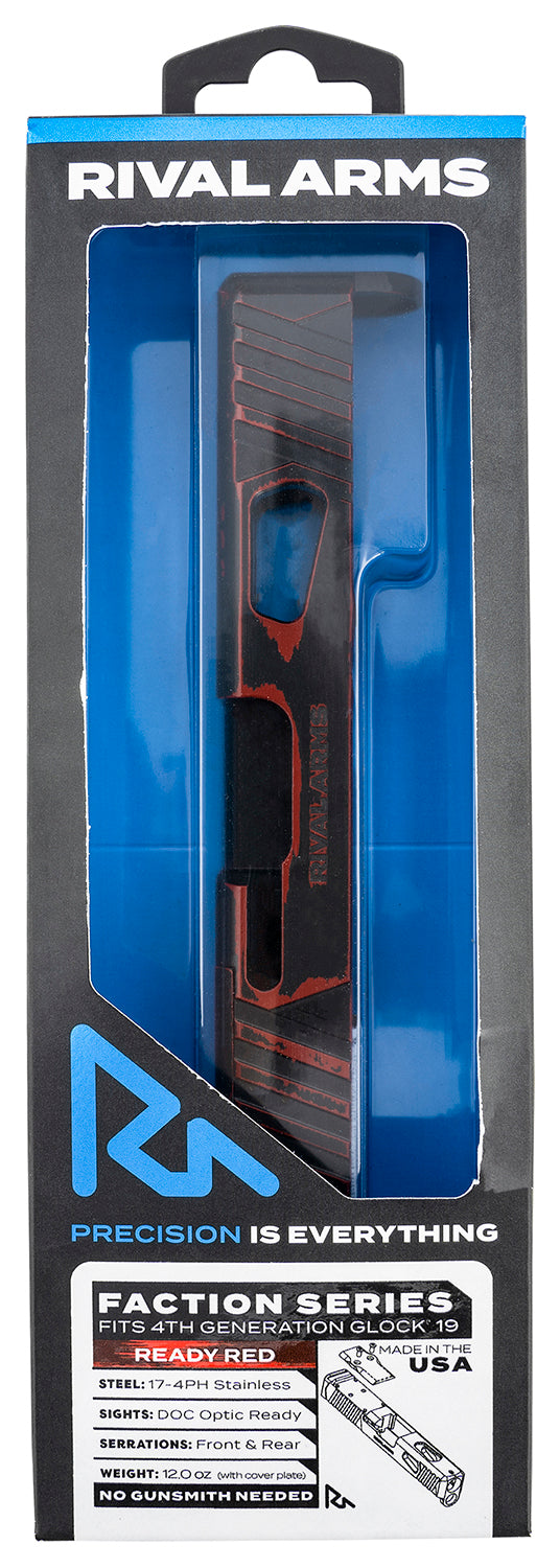 Rival Arms Faction Series Glock 19 Gen4 Slide A1 with Docter Cut - Cerakote Ready Red 17-4 SS