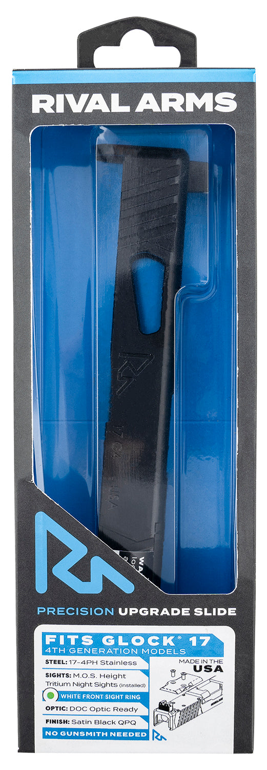 Rival Arms Glock 17 Gen4 Precision Slide A1 Docter Cut with MOS Height Tritium Night Sights Satin QPQ